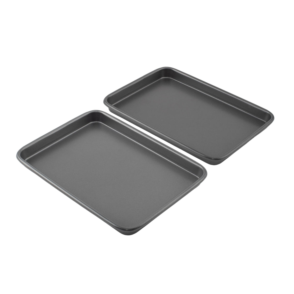 GoodCook Everyday Set of 2 Nonstick Steel 9" x 6.2" Toaster Oven Mini Baking Sheets, Gray GoodCook