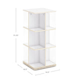 Guidecraft EdQ Rotating Book Display - White: Spinning Plywood Storage Bookshelf with Acrylic Windows for Kids Classroom, Playroom, or Bedroom Guidecraft