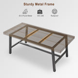 Industrial Dining Table for 6-8 People, 70.87" Long Wooden Kitchen Table with Sturdy Metal Frame & Rustic Brown Finish - Seats 6 Rectangular Counter for Dinner, Kitchen, Dining Room - Brown GarveeHome