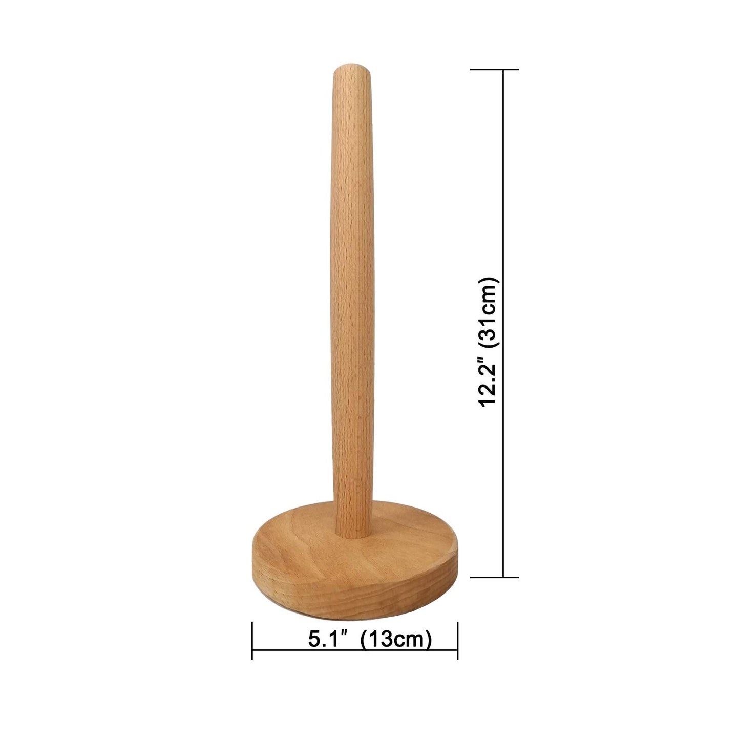 Yistao Wood Paper Towel Holder, Wooden Paper Towel Holder Countertop Standing Paper Towel Organizer Roll Dispenser for Kitchen Countertop & Dining Table