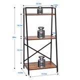 Eastern Tree Fish Tank Stand for 10-20 Gallon Aquarium, Aquarium Stand with Wooden Shelf for Storage, 3-Tiers Metal Tank Stand Fit Reptile Tank, Turtle Tank, Planting Tank, Display at Home or Office Eastern Tree
