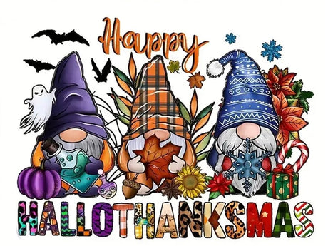 NWQZBYHT Gnome Diamond Art Kits for Adults, Halloween 5D Diamond Painting Kits for Beginners,DIY Round Full Drill Diamond Dots Gem Art for Adults, Paint by Diamonds Pictures Crafts Home Decor 16x12 In NWQZBYHT