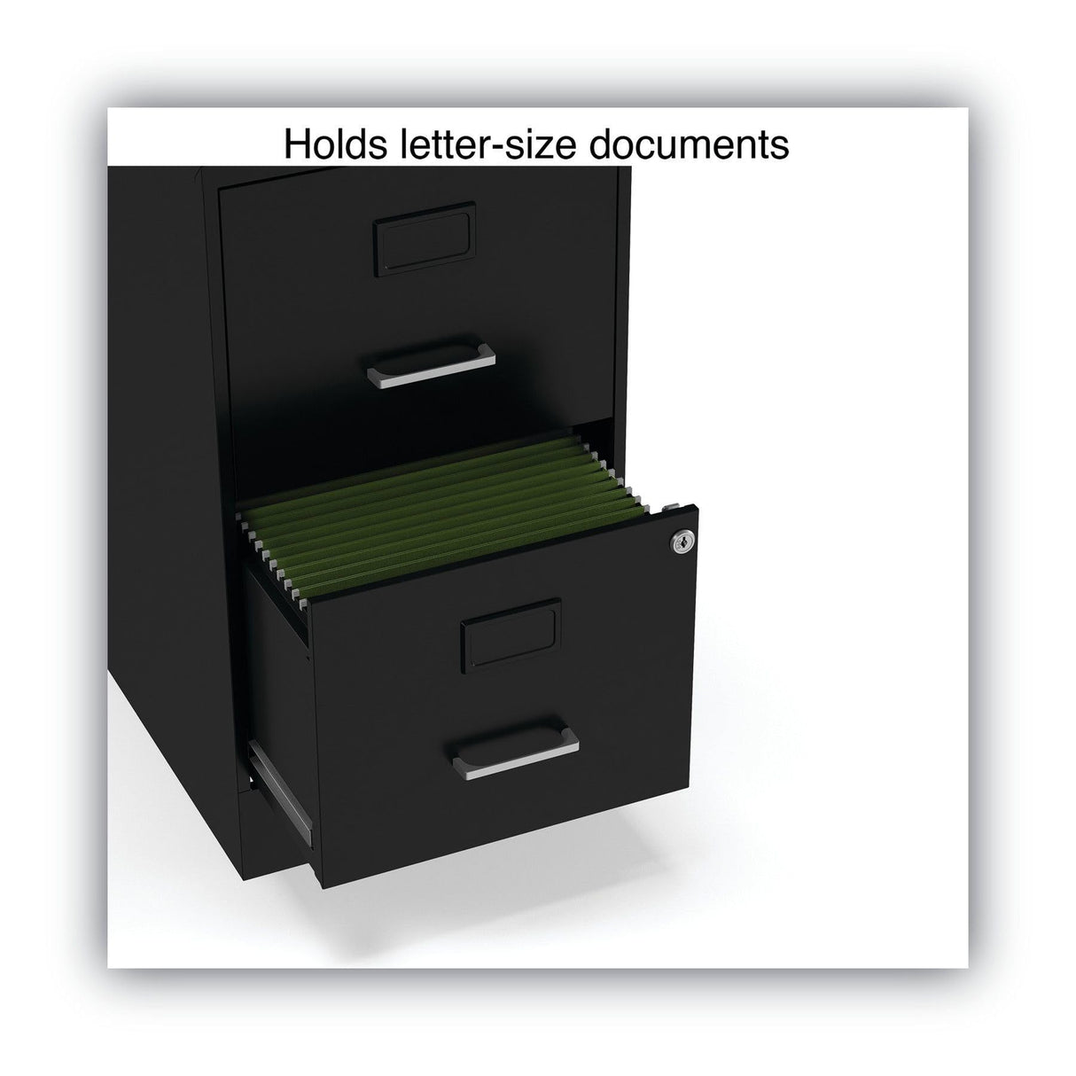 Alera 2806262 14 in. x 18 in. x 24.1 in. Soho 2-Drawer Vertical Letter File Cabinet - Black Alera