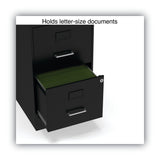 Alera 2806262 14 in. x 18 in. x 24.1 in. Soho 2-Drawer Vertical Letter File Cabinet - Black Alera