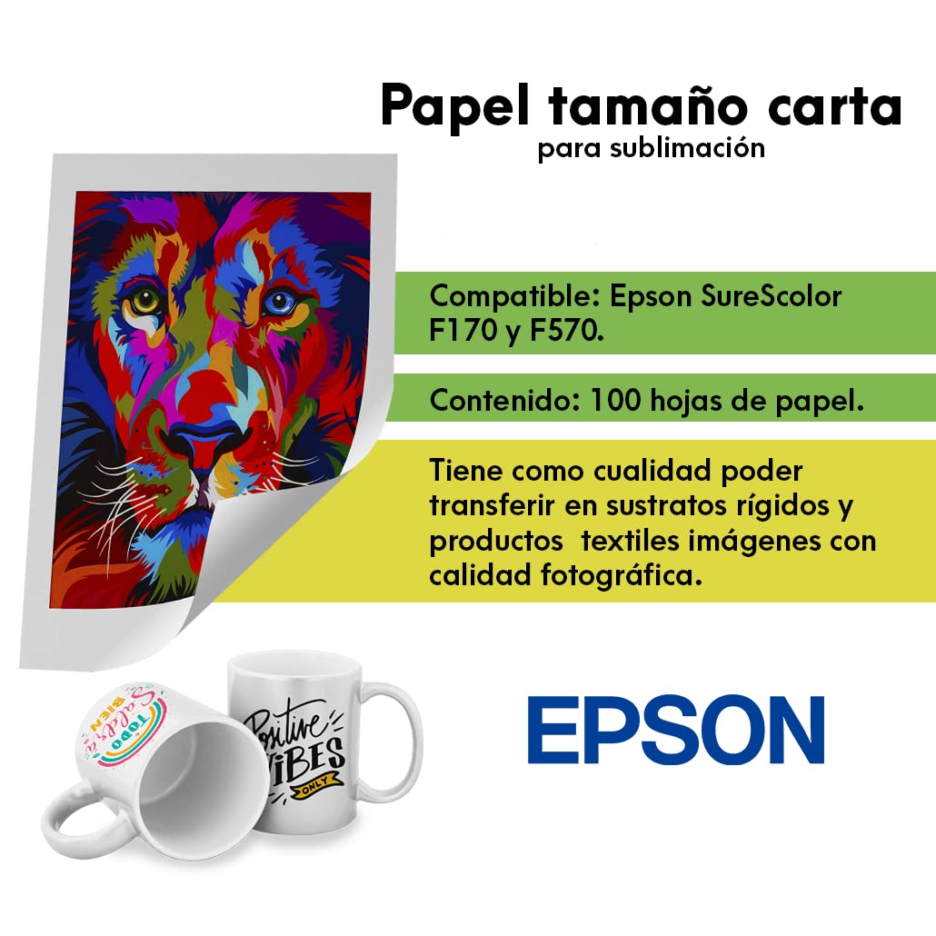 Epson Dye Sublimation 8.5" x 11" 100 Sheets Multi-Use Transfer Paper (S450361) Epson
