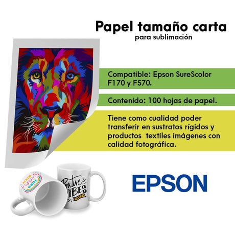 Epson Dye Sublimation 8.5" x 11" 100 Sheets Multi-Use Transfer Paper (S450361) Epson
