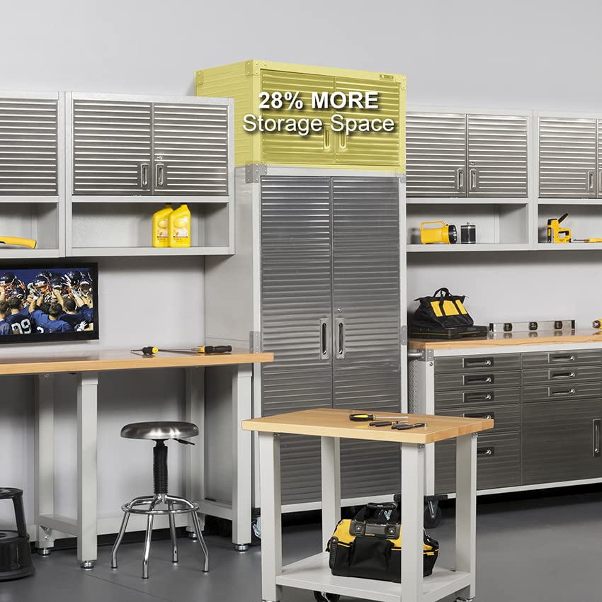 Seville Classics UltraHD Heavy Duty Mega Solid Steel Metal 2-Door Lockable Stacker Wall Storage Cabinet Organizer for Garage, Warehouse, Office, Seville Classics