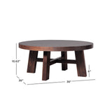 Walker Edison Colt Modern Farmhouse Solid Wood Round Coffee Table, 36 Inch, Espresso Walker Edison