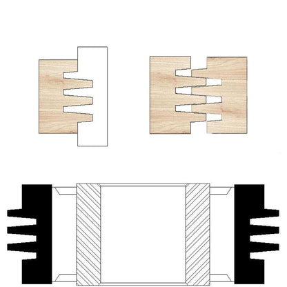 CO-CUTTNER Finger Joint Shaper Cutter Carbide Tipped with 4-Wing, Customizable Cutting Height from 3/8" to 4" with Bore 3/4" 1" 1-1/4" Heavy-Duty - WoodArtSupply