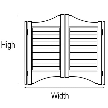 Swinging Cafe Doors,Unfinished Solid Wood Saloon Door Louvered Privacy Screen Partition for Pub Porch Garden,Auto Close Stainless Steel Hinges,Custom Size (W 43in x H 39in) NIANXINN