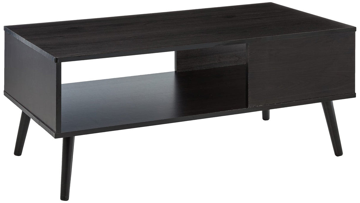 Furinno Claude Mid Century Style Coffee Table with Wood Legs, Espresso Large Non-Lift Top Furinno