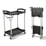 Olympia Tools 89-356 Pack-N-Roll Folding Collapsible Service Cart, Black, 50 Lb. Load Capacity per Shelf, 2-Layers Olympia Tools