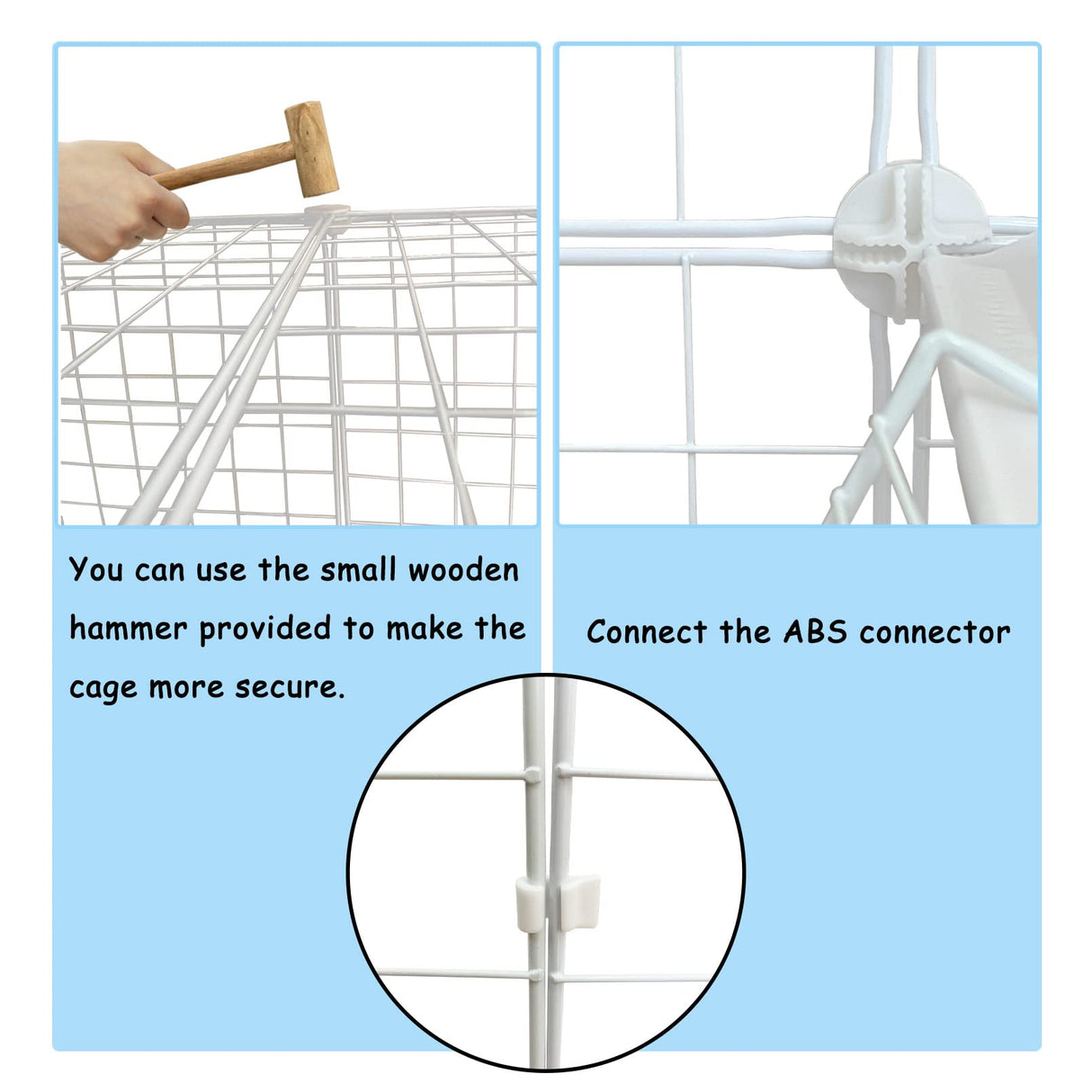 MUYG 2 Tier Metal Cat Cage Indoor Detachable Cats Cages DIY Pet Playpen Portable Removable Kitten Collapsible Playpen for Small and Medium Cats Kittens Kitty (White 29.52 x 15.35 x 28.74 in) MUYG