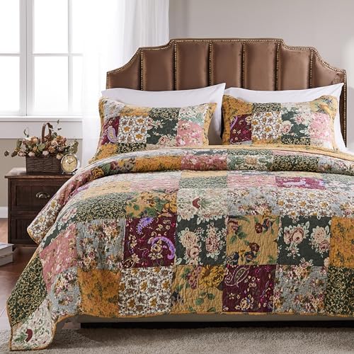 Greenland Home Antique Chic 100% Cotton Authentic Patchwork Quilt Set, Twin/Twin XL, Multicolor Greenland Home Fashions