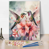 Paint by Numbers for Adults Hummingbirds and Flowers DIY Painting Kit with Acrylic Paints Brushes and Pre Printed Canvas Great for Stress Relief Home Decor or Creative Gift 16x20 Inch TUMOVO