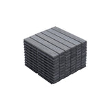 10 PCS Light Gray Acacia Wood Interlocking Deck Tiles, 12" x 12" Outdoor Striped Pattern Flooring for Patio, Balcony, Porch, Garden, Poolside Sailret