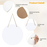 10 Pcs 10" Round Sublimation Door Hanger Blanks, White Hardboard MDF Wood Blanks, Unfinished Circle Sublimation Sign Blanks with Rope for Wall Hanging, Heat Press Machine Printing, Craft DIY Projects LOPOO