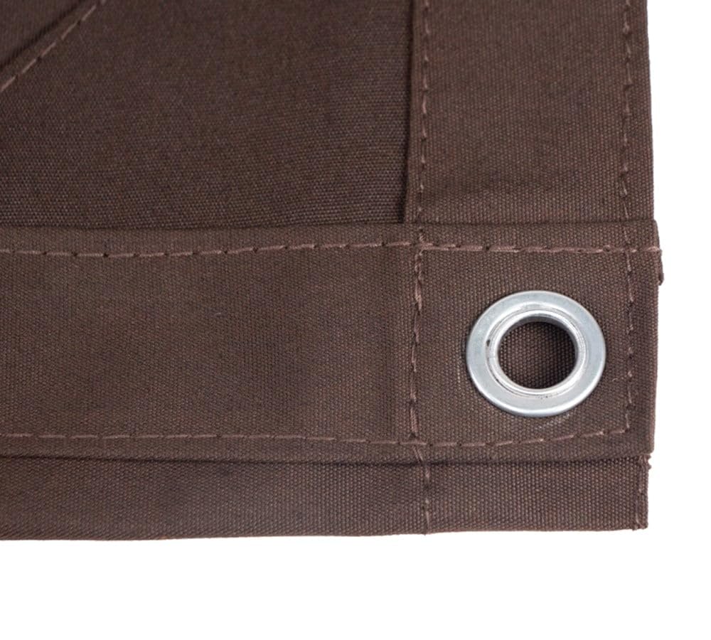 Mytee Products 20' x 40' Dark Brown 12oz Canvas Tarp with Grommets - Water Resistant - Heavy Duty Canvas Tarps - Multipurpose Tarpaulin Cover for Canopy Tent, Roof, Camping, Semi Trucks & Cargo Mytee Products