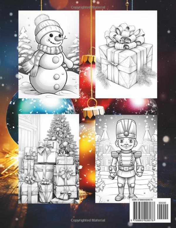 Fantasy Coloring Book Christmas Objects Special Edition: For Adults and Teens | Black Line and Grayscale Images of Christmas Objects (The Enchanting World of Christmas and Winter Coloring Books) WoodArtSupply