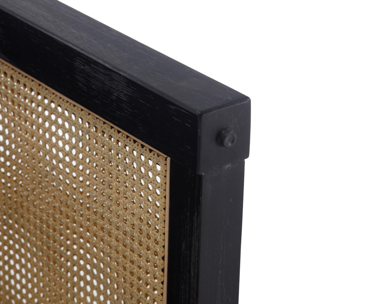 chairus Dining Table Black Wood, Rattan Legs - 20843 chairus