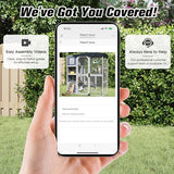 COZIWOW Insulated Outdoor Cat Catio, Large Wood Cat Enclosure with Weatherproof Roof, 2 Resting Rooms, 2 Platforms, 4-Tier Cat Playpen (Grey-Insulated) COZIWOW