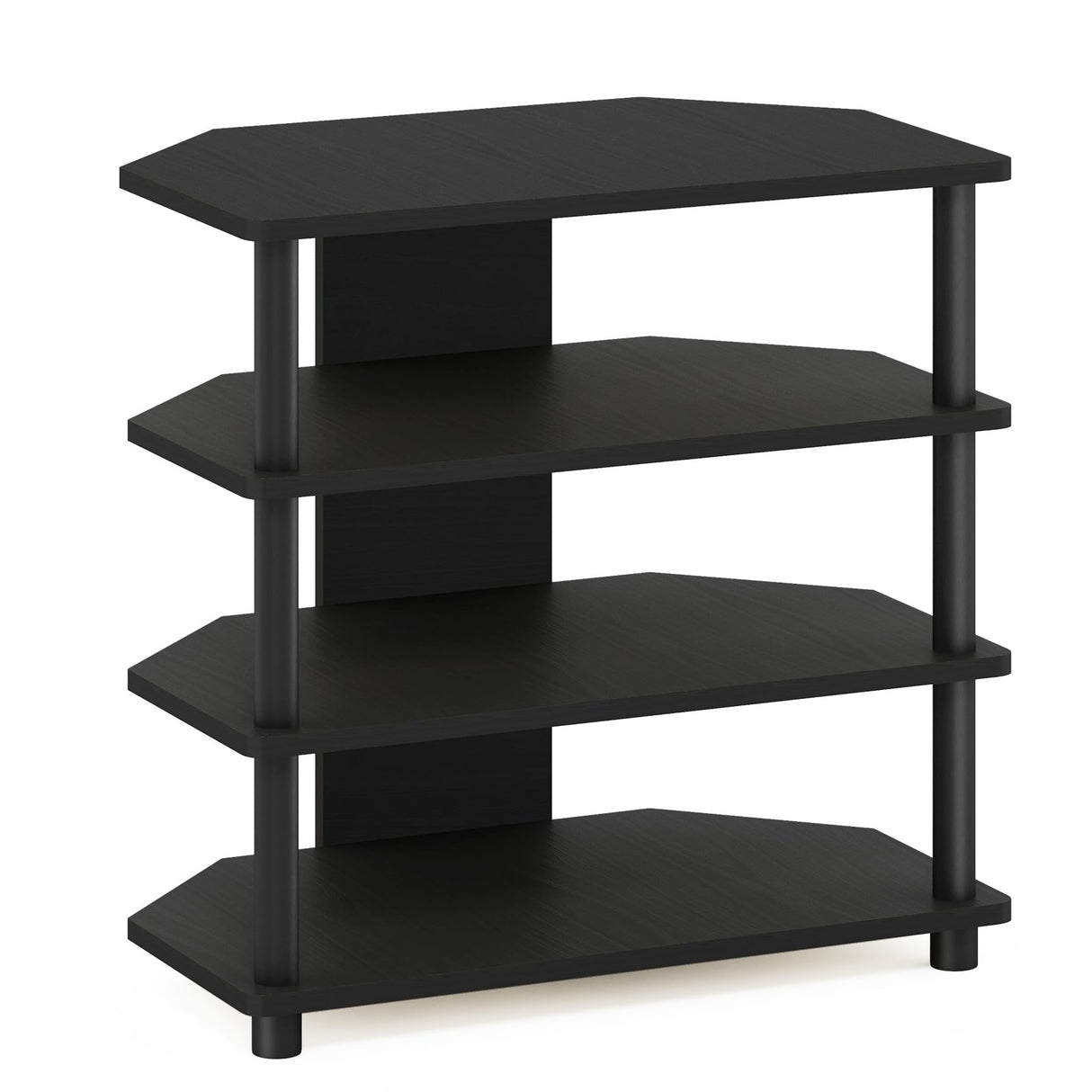 Furinno Turn-N-Tube Easy Assembly 4-Tier Petite Entertainment Center / TV Stand / TV Unit / TV Desk, Blackwood Furinno