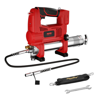 Mellif Power Grease Gun Compatible with Milwaukee 18V Battery (Tool ONLY), 10,000 PSI, Brushless Motor, 5 Variable Speed, 14 OZ Capacity, 30" Hose, Built-in LED, Safety Lock, Low-Voltage Protection