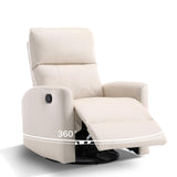 ANJ Manual Swivel Rocker Recliner, Glider Recliners with Padded Armrest and Backrest, Soft Leather Nursery Rocking Recliner Chair Reclining Sofa for Living Room ANJ