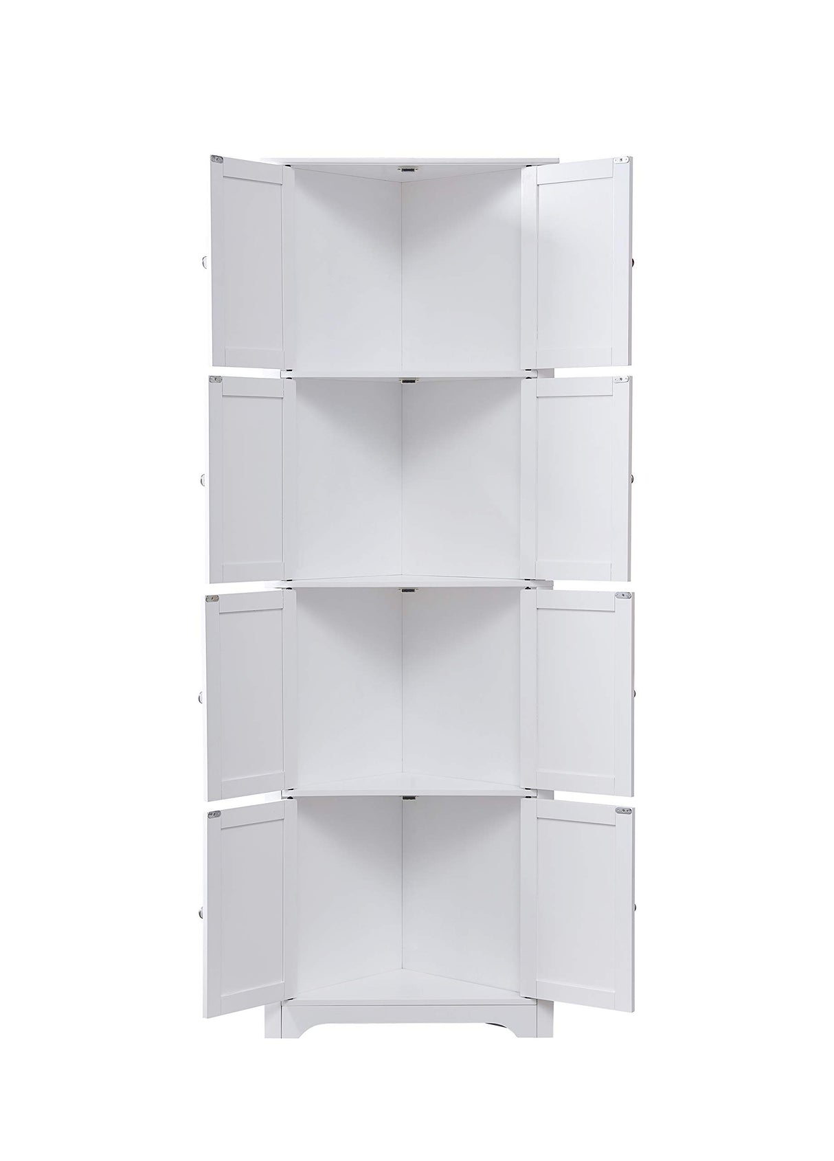 Kings Brand Furniture - Lyons 4-Tier 68" Corner Kitchen Pantry Storage Cabinet with 8 Doors, White Kings Brand Furniture