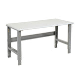 Global Industrial Adjustable Height Workbench C-Channel Leg, 72" W x 36" D, 1-1/4" ESD Safety Edge, Gray Global Industrial
