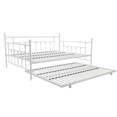 DHP Manila Metal Queen Size Daybed and Full Size Trundle (White) DHP