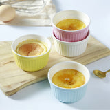 YAZYLIFE Ramekins 6oz Oven Safe,Creme Brulee Ramekins and Souffle Dishes,Porcelain Ramekin Baking Bowls,Dipping Sauce Dish.Pudding Cups,Set of 6,Colorful. (Colorful) YAZYLIFE