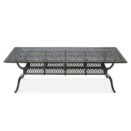 VIVIJASON 94.5" Patio Dining Table for 8-10 People, Large Rectangle Cast Aluminum Dining Table with 2" Umbrella Hole, Weather-Resistant Patio Dining Table for Deck Garden Backyards, Dark Bronze VIVIJASON
