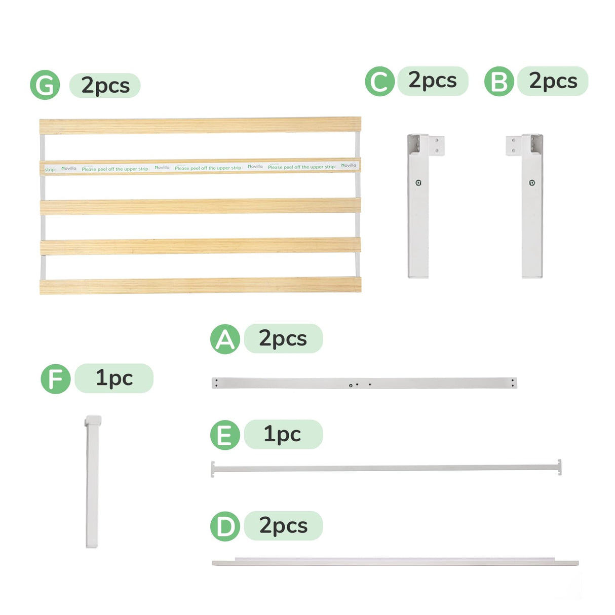 Novilla Full Size Bed Frame Without Headboard, Metal Platform Bed Frame, No Box Spring Needed, Heavy Duty, Wood Slat Support, Easy Assembly, White Novilla