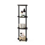 Furinno 12078EX/BK Turn-n-Tube Multipurpose 4-Tier Corner Shelf, Espresso/Black Furinno