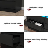 Loomie 9 Drawer Dresser for Bedroom with LED Lights & Power Outlet, Large 63" Black Dressers & Chest w/Deep Drawers, Triple Wide Dresser TV Stand for TVs up to 75",Dressers Organizer w/3 Open Cubbies Loomie