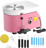Pottery Wheel Pottery Forming Machine 25CM 350W Electric Pottery Wheel with Foot Pedal DIY Clay Tool Ceramic Machine Work Clay Art Craft (Pink) Homiesetify