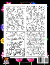 Adult Coloring Book Inspirational Quotes | Make Today Amazing: Simple Large Print Coloring Pages with 50 Motivational and Inspirational Sayings | Perfect Relaxation Gifts for Women and Girls WoodArtSupply