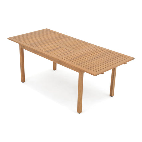 OC Orange-Casual 6-8 Person Extendable Solid Dining Table, 59''-79'' Indoor Outdoor Acacia Wood Rectangular Table for Home Kitchen Deck, FSC Certified Wood OC Orange-Casual