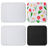 ZUYYON 10 Pcs Sublimation Coasters Blanks with Sewn Edge PU Leather Non Slip Blank Cup Mat Heat Transfer Cup Pad for Tabletop Protection DIY Crafts, 3.94 x 3.94 inches(Square) ZUYYON