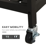 HOMCOM Kitchen Island Cart Rolling Trolley Utility Serving Cart with Stainless Steel Tabletop, Wine Rack & Drawer HOMCOM