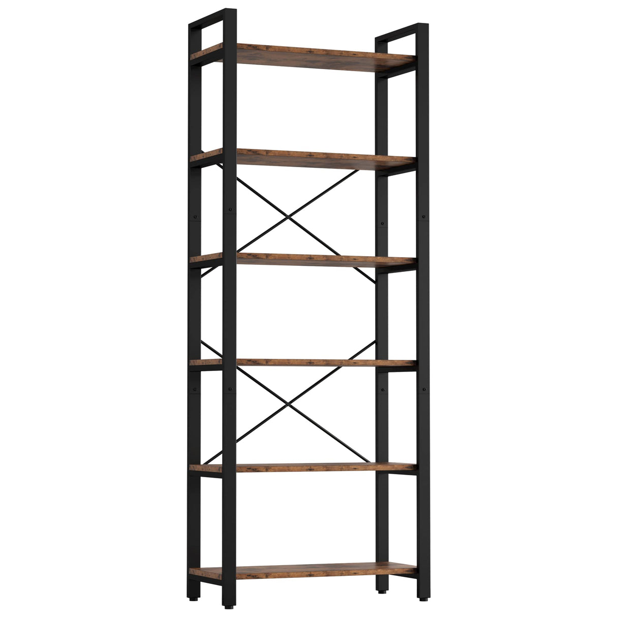 IRONCK Vintage Industrial 6-Tier Ladder Bookshelf - Durable Display Shelf for Home or Office IRONCK