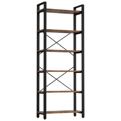 IRONCK Vintage Industrial 6-Tier Ladder Bookshelf - Durable Display Shelf for Home or Office - WoodArtSupply