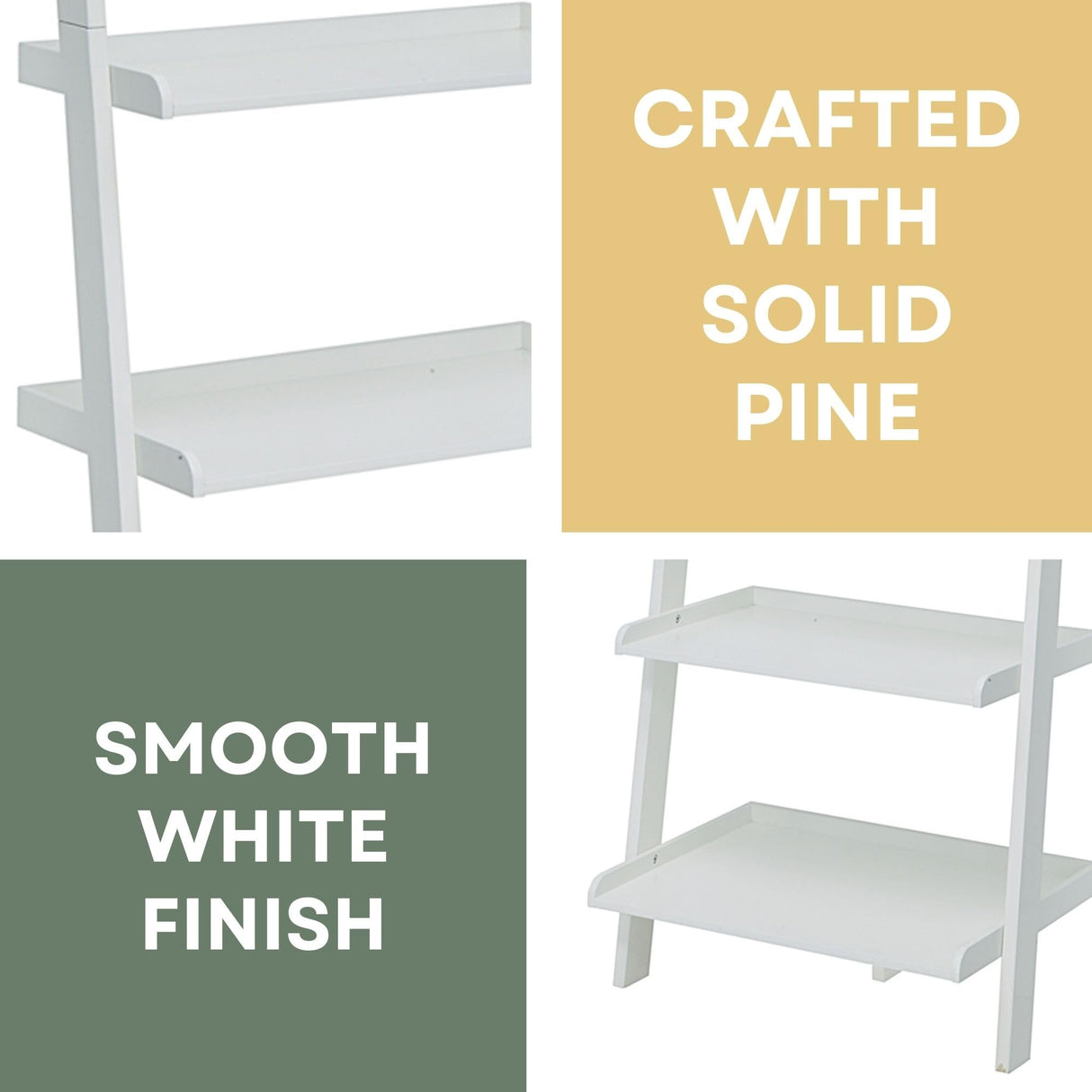 Convenience Concepts French Country Bookshelf Ladder, White Convenience Concepts