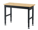 Albott Adjustable Workbench 28.7-38.6" Height, Rubber Wood Top Heavy Duty Workbench with Power Outlets & Hooks, 2000 LB Capacity Workbench for Garage, Workshop, Home & Office Albott