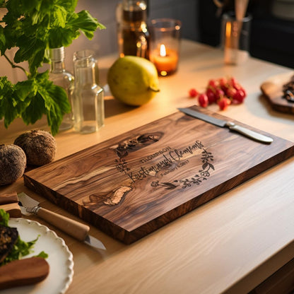 Personalized Cutting Board, Usa Crafted Maple/Walnut Customized Cutting Boards, Save The Date Wedding Gift, Christmas Gifts, Anniversary or Bridal - WoodArtSupply