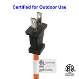 Clear Power 100 ft Outdoor Extension Cord 16/2 SJTW, 2-Prong Polarized Plug, Orange, Water & Weather Resistant, Flame Retardant, General Purpose Power Cord for Lawn & Garden DCOC-0189-DC Clear Power