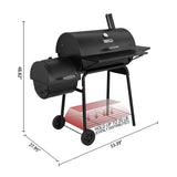 Royal Gourmet CC1830S 30" BBQ Charcoal Grill and Offset Smoker | 811 Square Inch cooking surface, Outdoor for Camping | Black Royal Gourmet