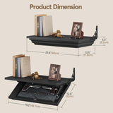 Lvifur 24" Compact Gun Shelf, Gun Rack with Automatic Induction Lock with Secure Hidden Compartment for Wall Mount Display, Storage Security Safe Box for Home,Black Lvifur