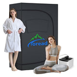 TOREAD 2-Person Full Body Portable Steam for Home, 1 or 2 Person Foldable Sauna, 600D Canvas, Indoor Sauna Tent for Relaxation with 4.1L 1000W Steam Generator（70.9" x47.2 x31.5 ） TOREAD
